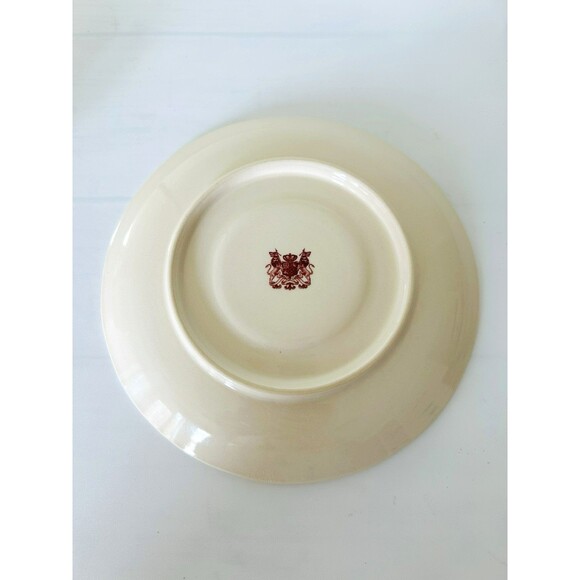 Vintage Red Transferware Cup & Saucer Victorian Ironstone Cranberry Toile Set 6 - Picture 4 of 8